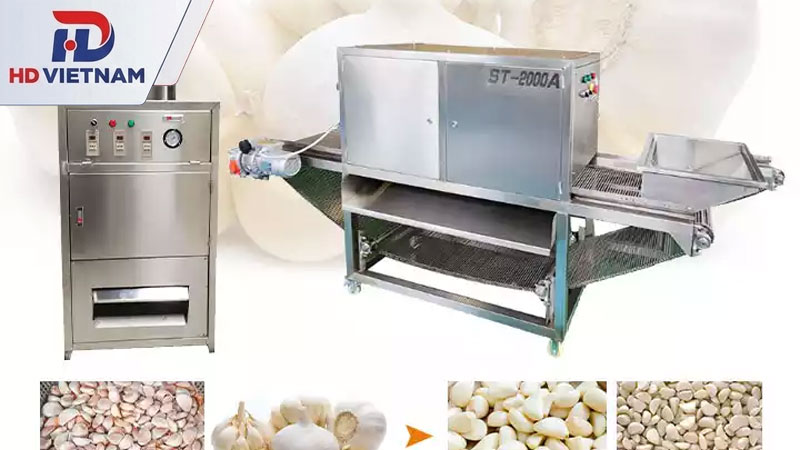 Máy bóc vỏ hành tỏi