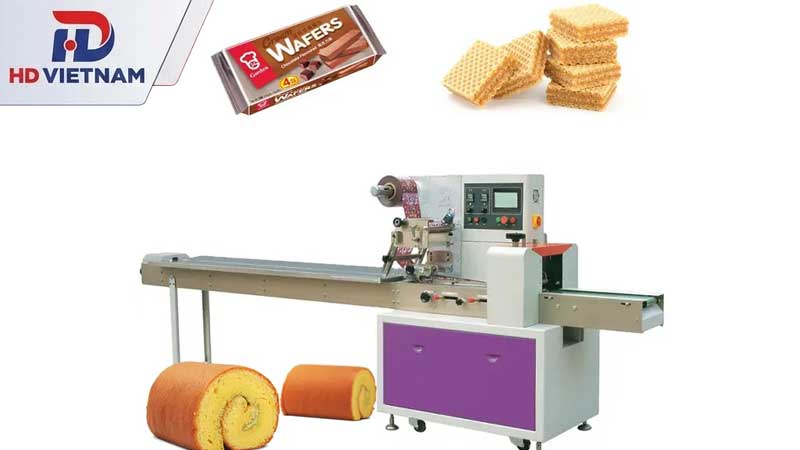 Máy đóng gói bánh quy, bánh wafer và bánh bông lan