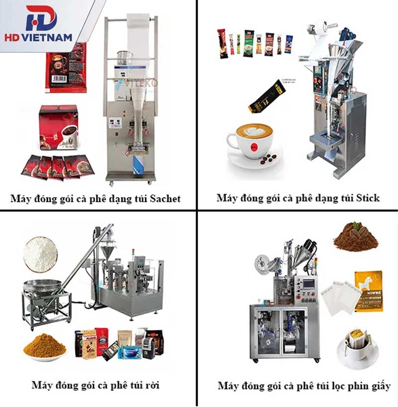 Phân loại máy đóng gói cà phê theo kiểu dáng bao bì