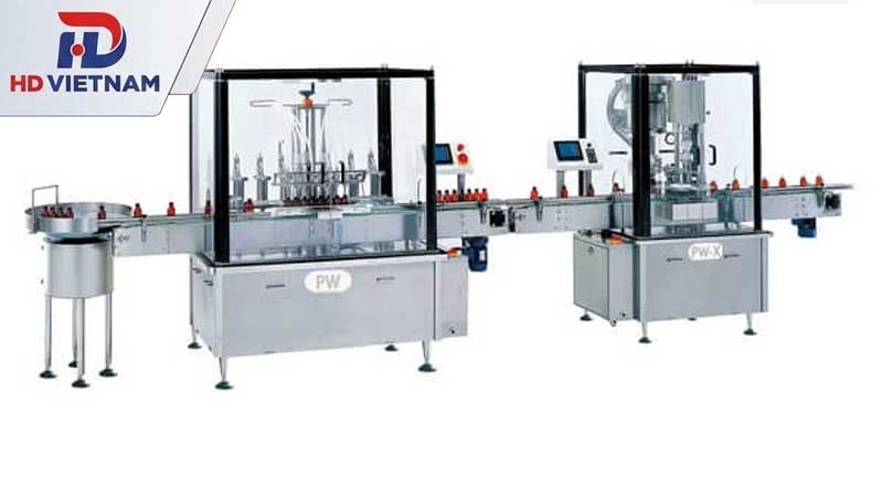 Máy chiết rót dung dịch, si-rô và thuốc nước